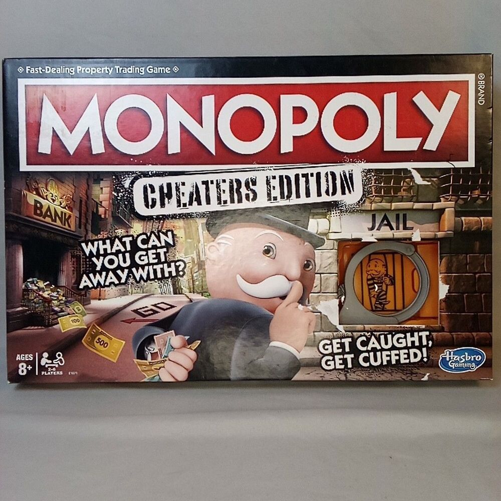 Monopoly Cheaters Edition Family Board Game Night Tabletop Hasbro Complete